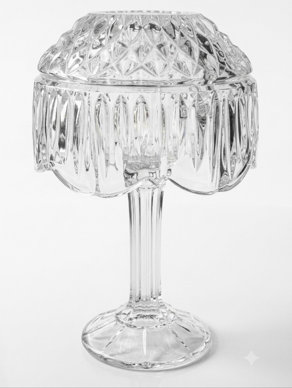 Vintage Shannon Crystal by Godinger 24% Lead Crystal Pedestal Fairy Lamp